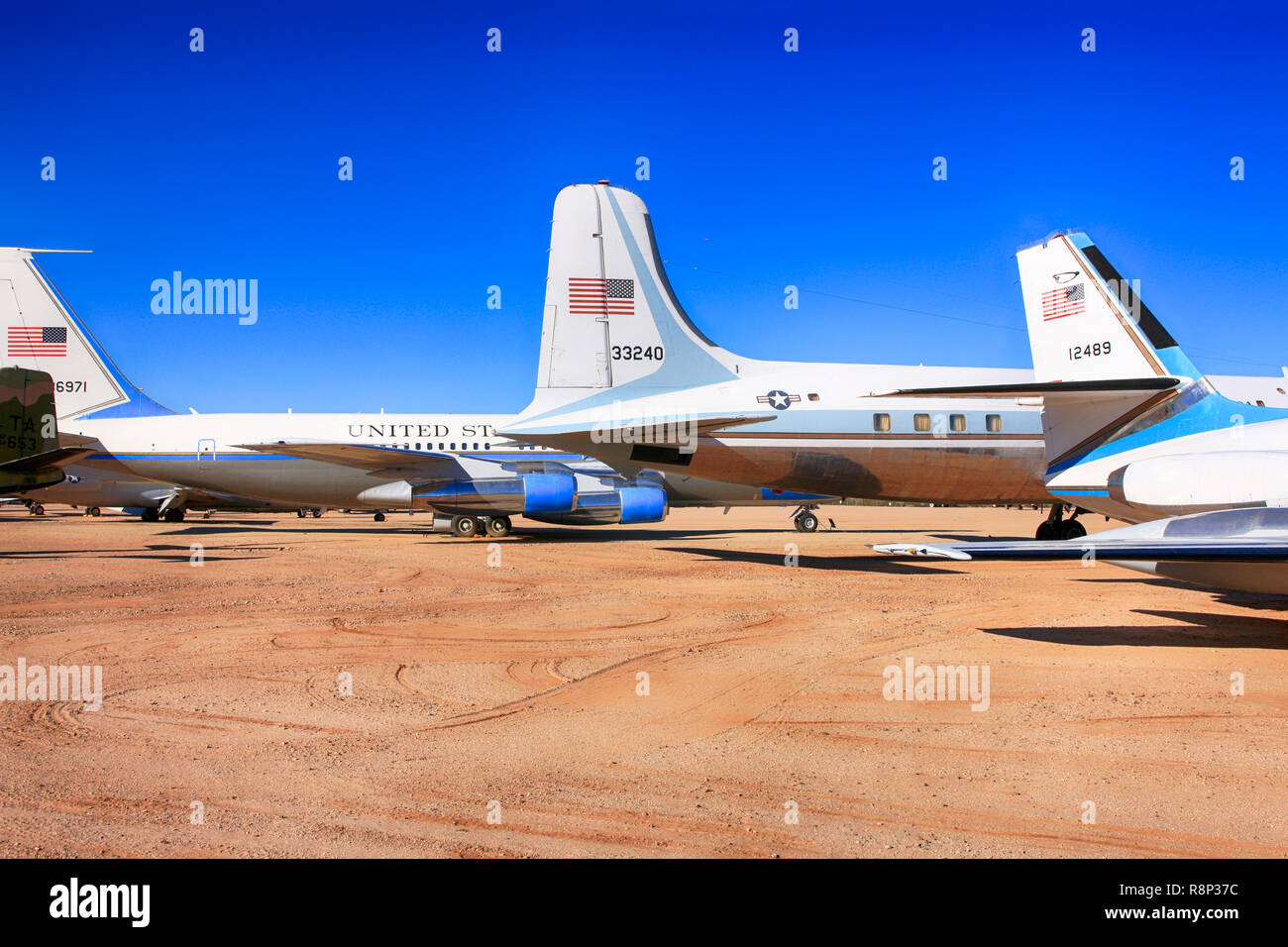 Aircraft rudders of Presidential Flight aircraft on display at the Pima Air & Space Museum in Tucson, AZ Stock Photo