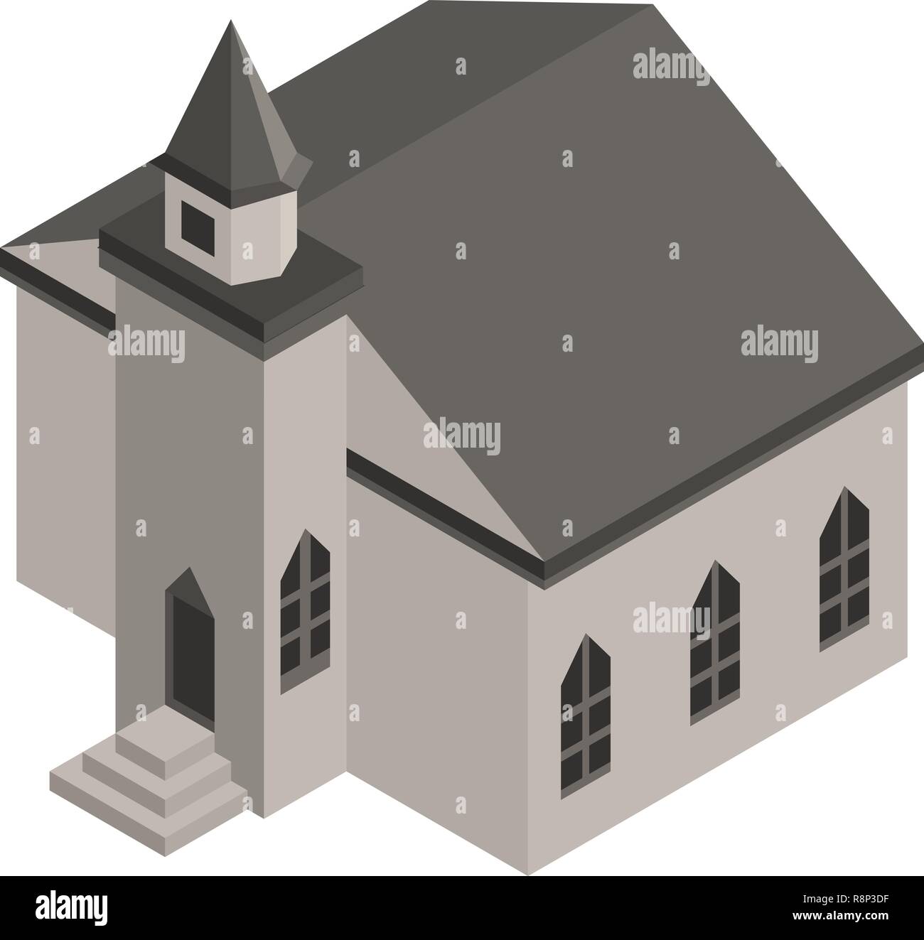 Medieval church icon, isometric style Stock Vector