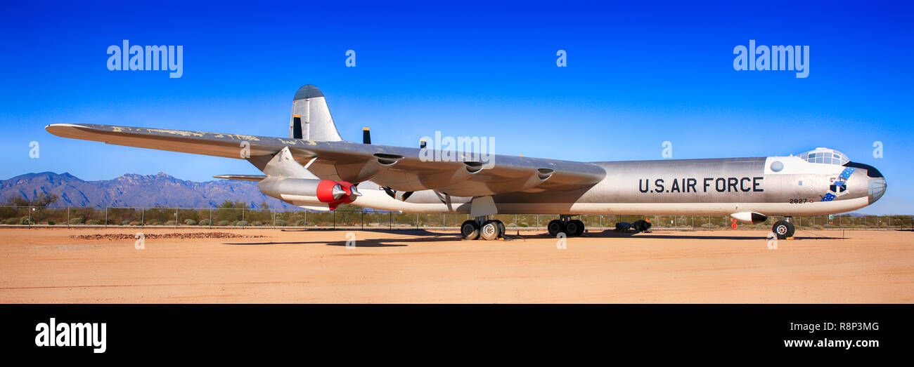 1955 Convair B-36 Peacemaker long-range strategic bomber plane on display at the Pima Air & Space Museum in Tucson, AZ Stock Photo