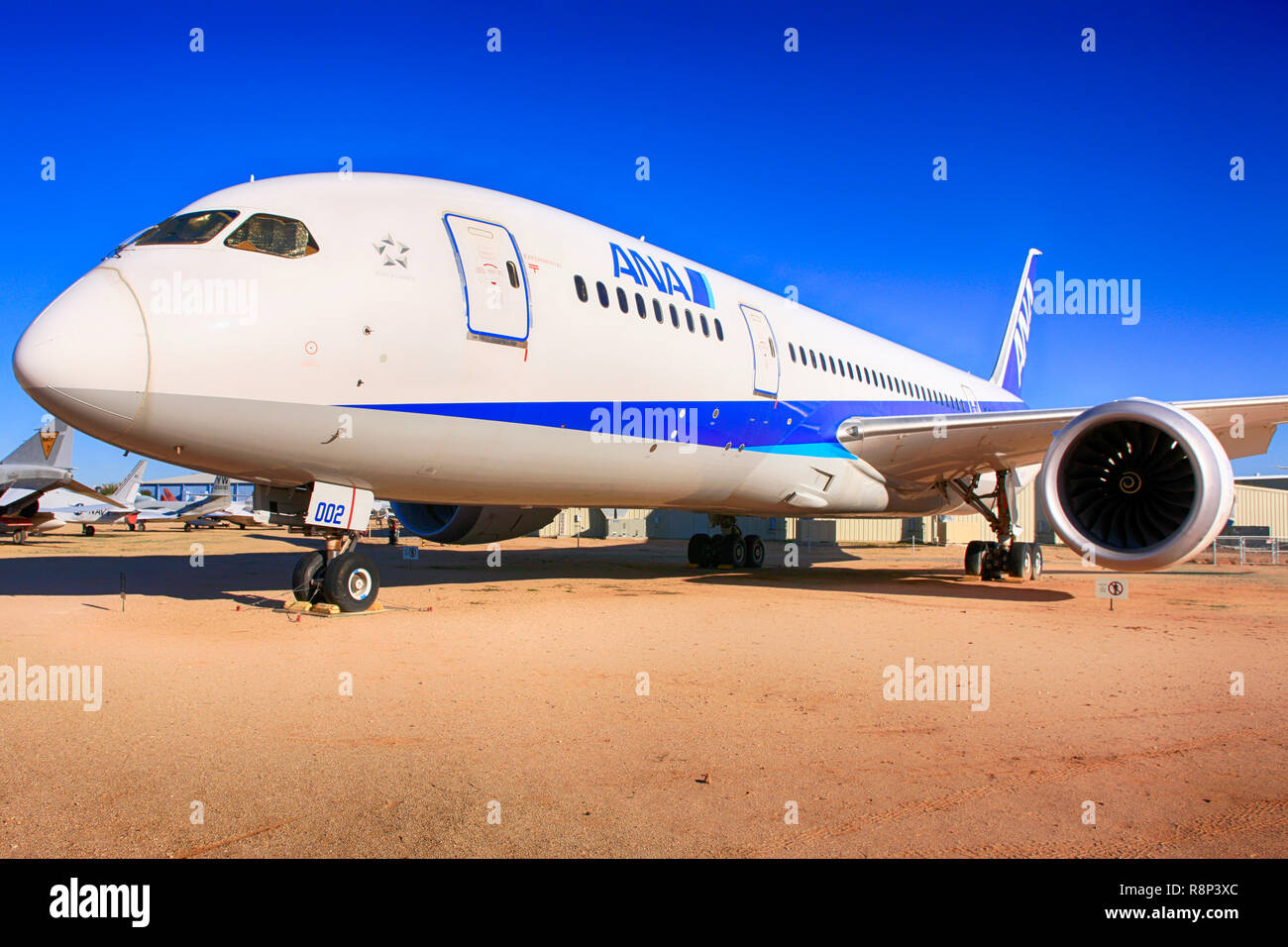 2009 Boeing 767-8 Dreamliner prototype airliner on display at the Pima Air & Space Museum in Tucson, AZ Stock Photo