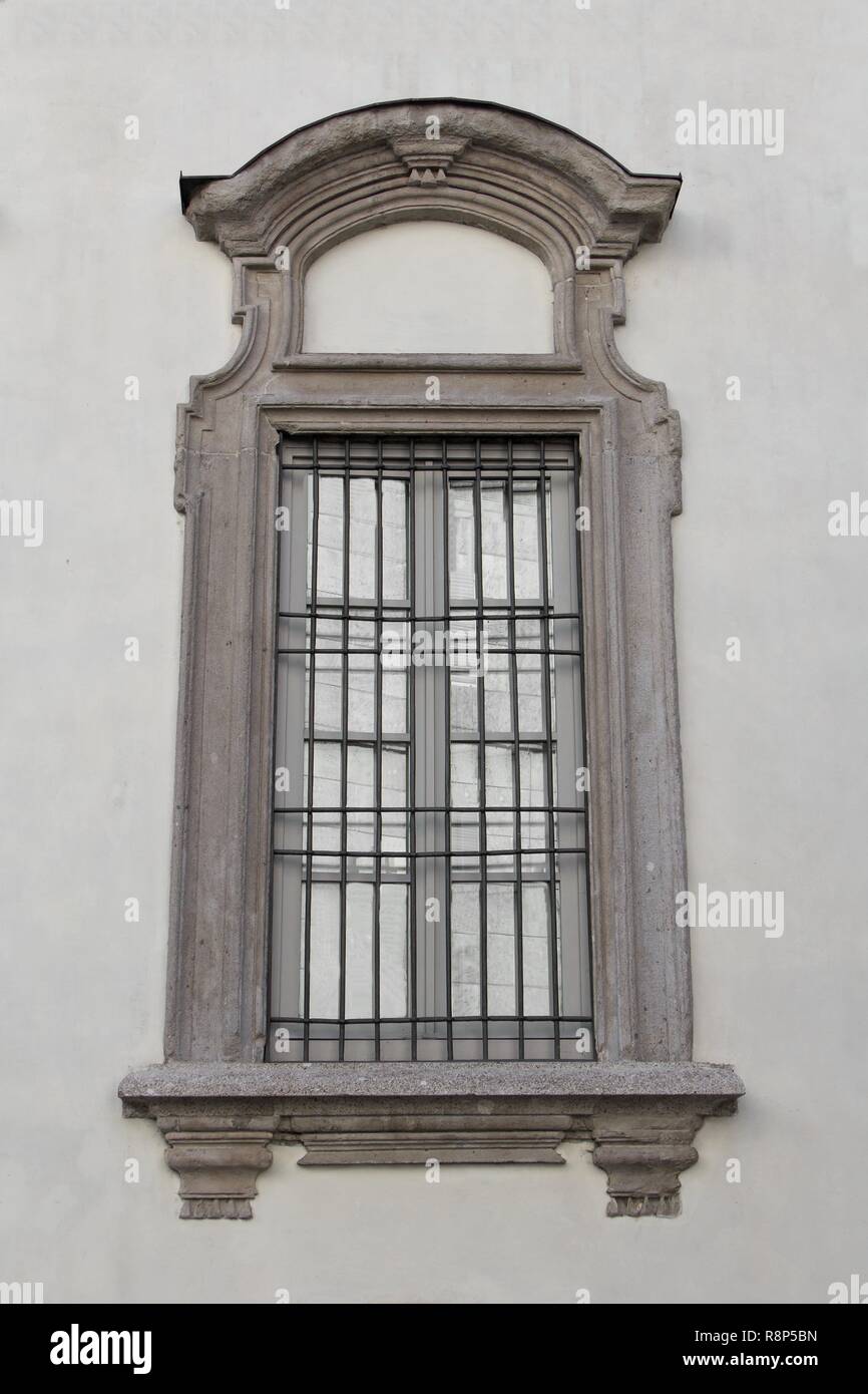 Roman style window in Milano Italy Stock Photo - Alamy