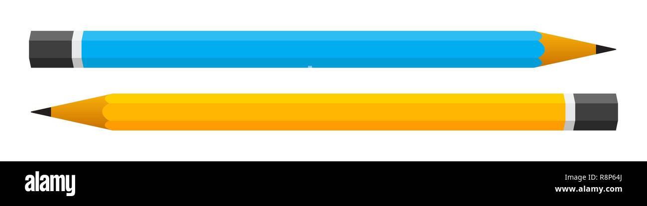 Pencil icons. Vector illustration. Set of pencils on white background ...