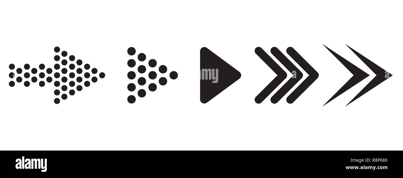 Set of black arrows. Vector illustration. Arrows collection isolated on ...