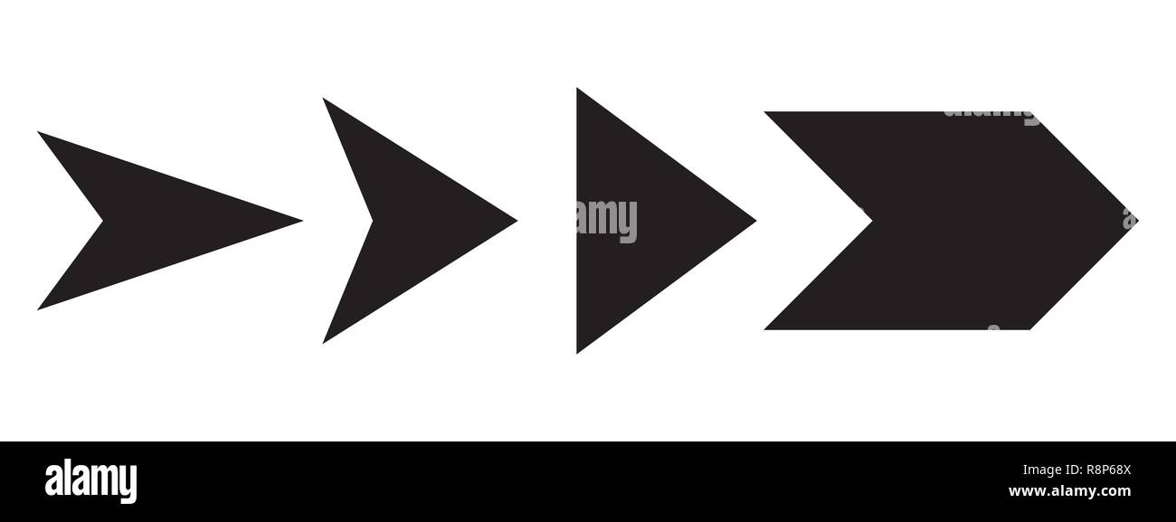 Set of black arrows. Vector illustration. Arrows collection isolated on ...