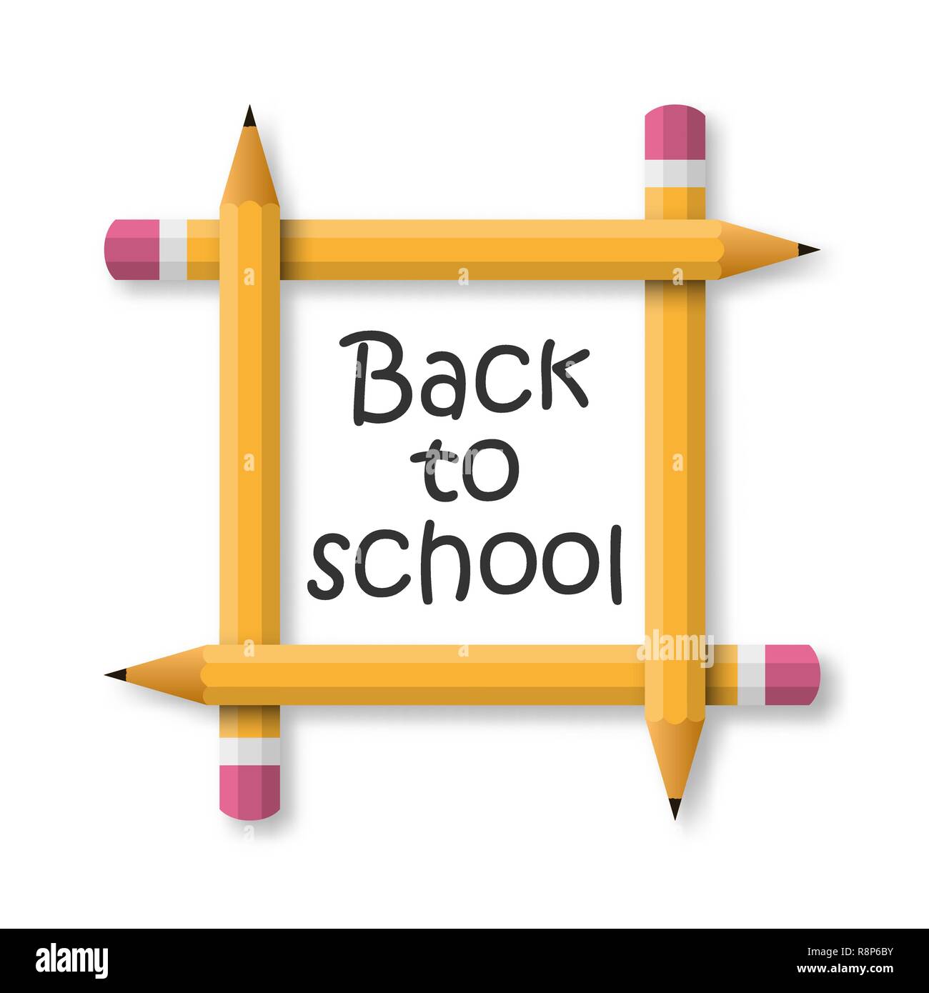 Back To School Banner Vector Illustration Frame From Pencil
