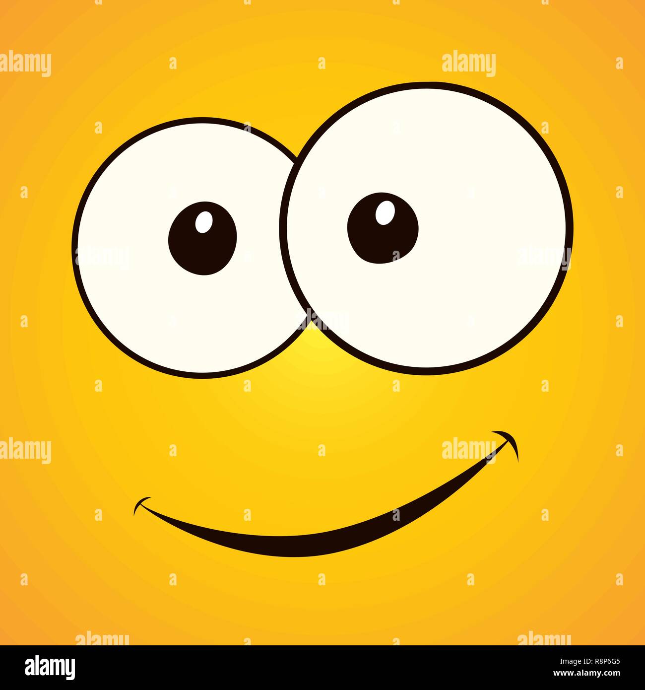 Smiley face. Vector illustration. Cute happy face. Yellow smile poster Stock Vector