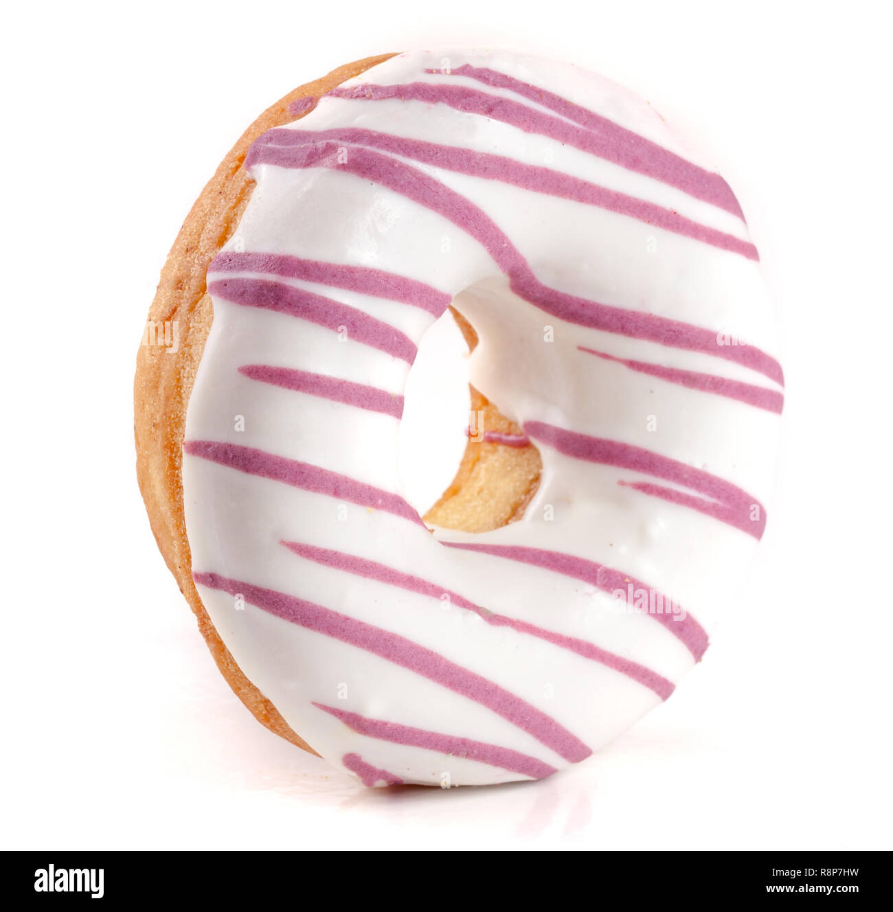 one glazed donut isolated on white background Stock Photo - Alamy