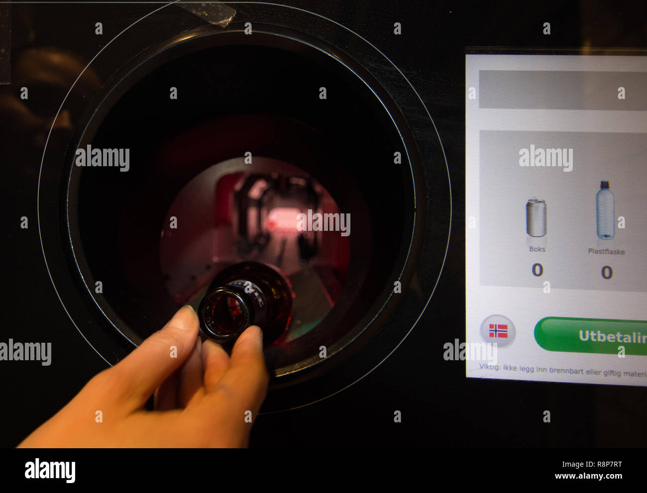 Plastic Bottle Recycling in a Norwegian supermarket Stock Photo Alamy