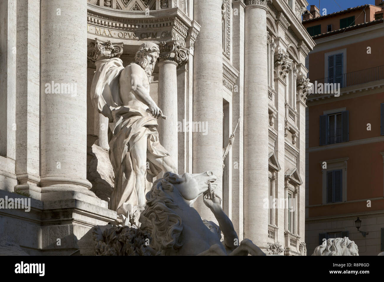 The Trevi Fountain, Fontana di Trevi, detail, Rome, Italy Stock Photo