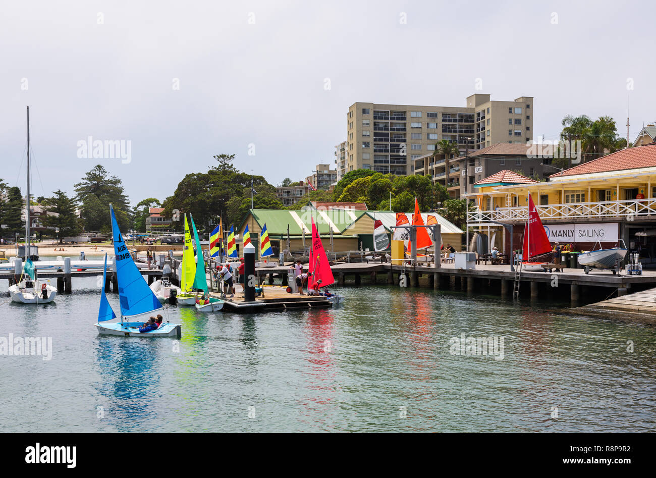 Manly, New South Wales, Australia, December 15th,2018.Club members enjoying sailing activates at Manly sailing club a suburb of Sydney, Australia. Stock Photo