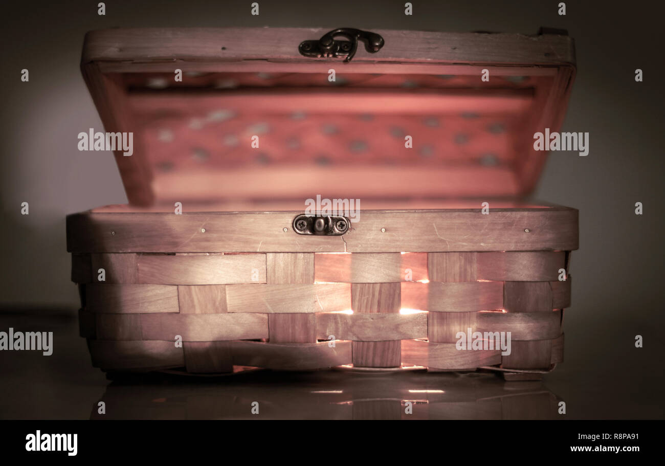 beautiful wicker casket .isolated on a light background. Stock Photo