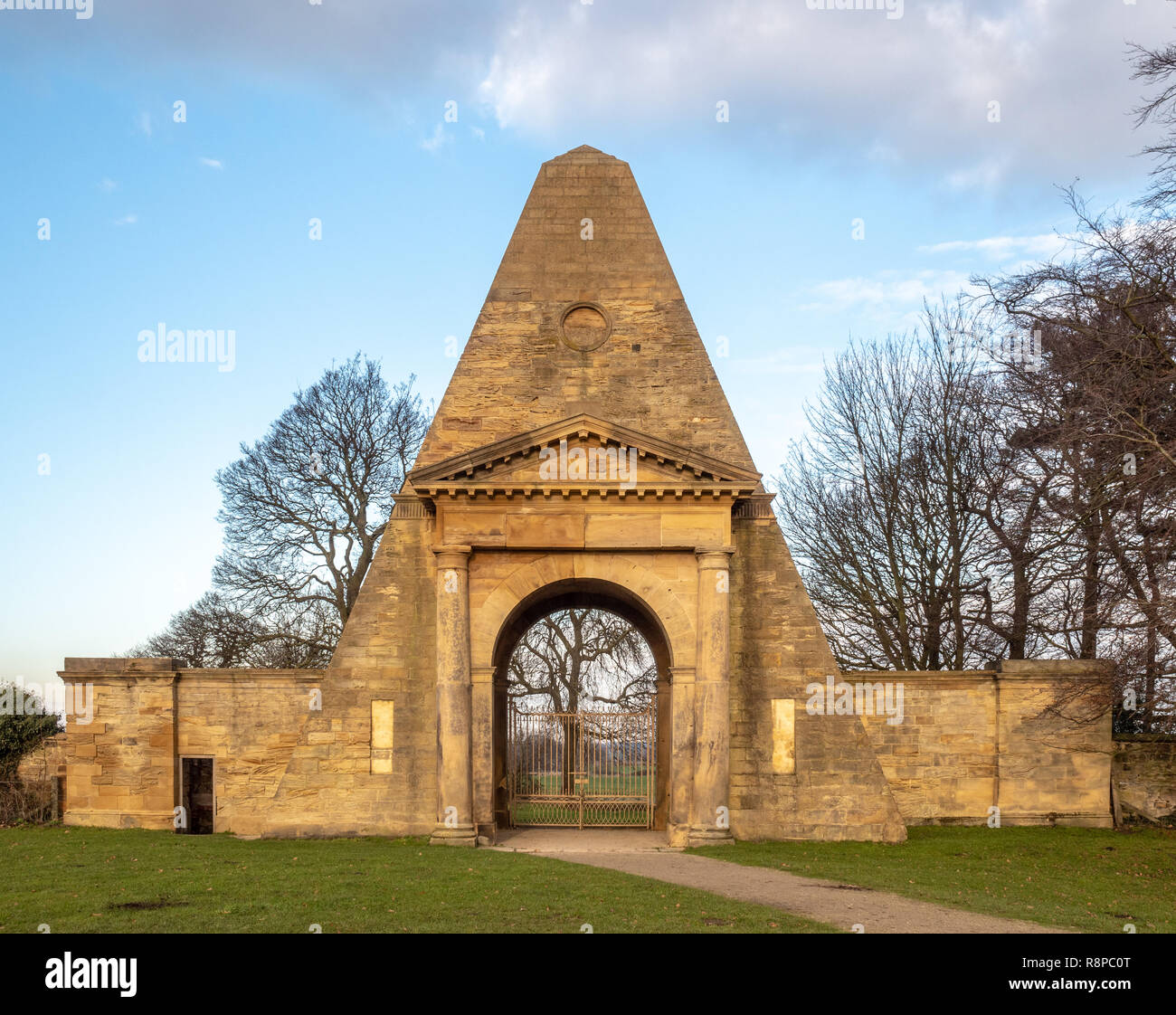 The Obelisk Lodge, Nostell Priory, West Yorkshire, UK. Stock Photo