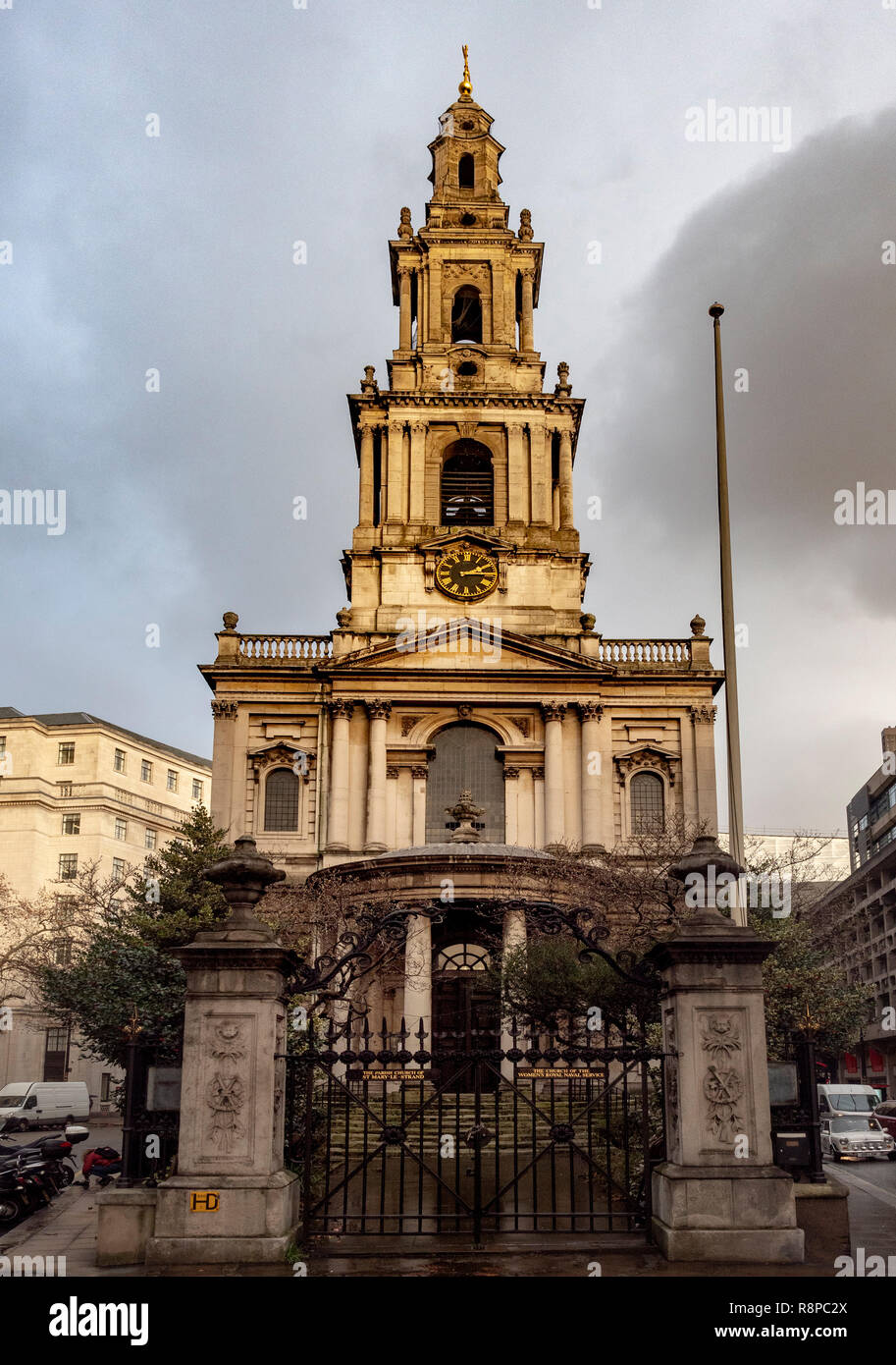 The Parish church of St Mary-Le-strand, The Strand, London, UK. Stock Photo