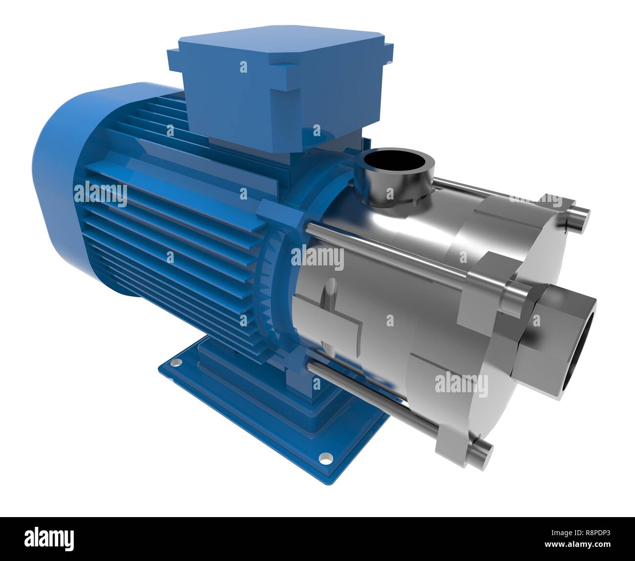 Blue electric water pump, 3D illustration Stock Photo - Alamy