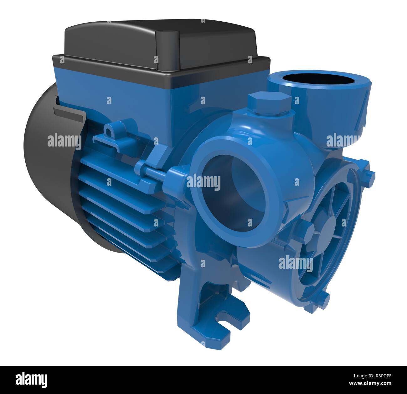 Blue electric water pump, 3D illustration Stock Photo - Alamy