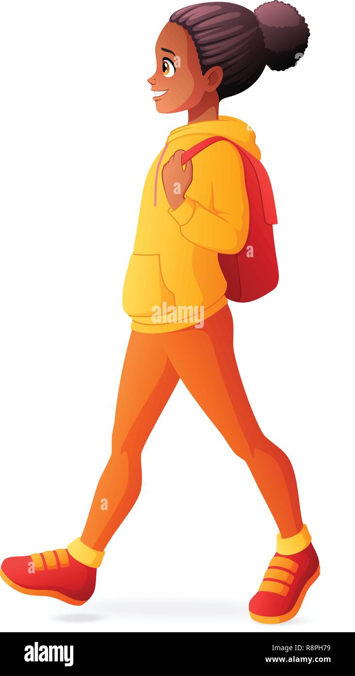 Young girl walking with backpack. Isolated vector illustration Stock Vector Image & Art - Alamy Young girl walking with backpack. Isolated vector illustration Stock Vector Image & Art - Alamy