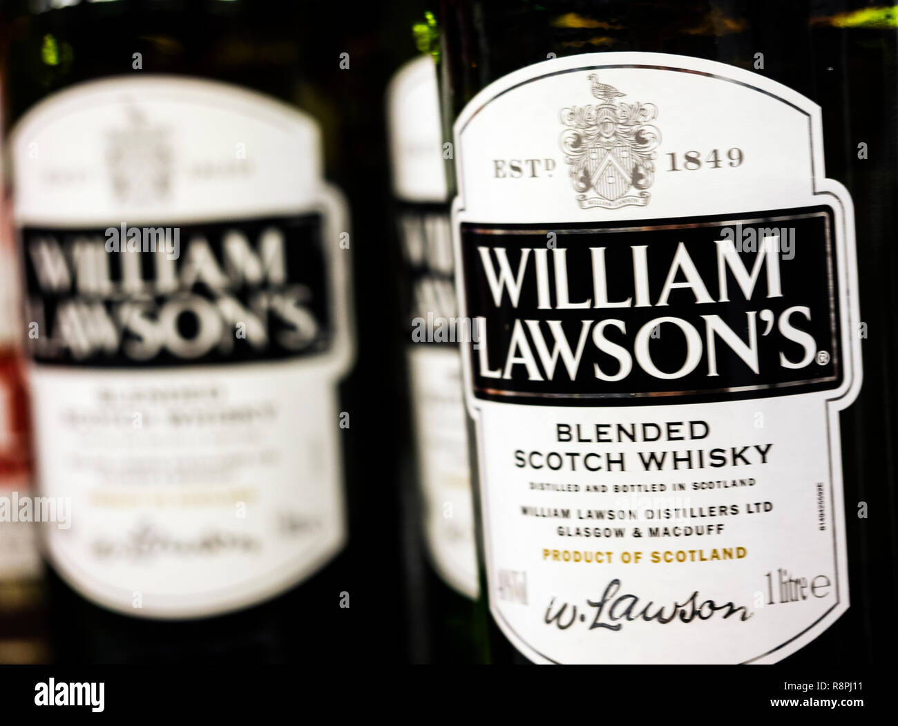 William Lawson`s Whisky Ready for Sale on the Shelf Editorial