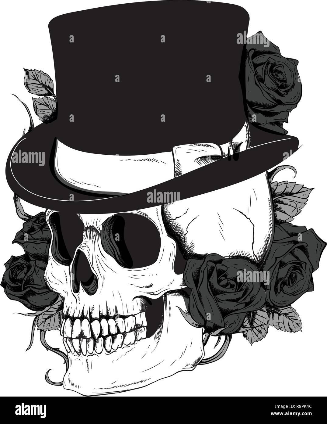 Black and white skull art hi-res stock photography and images - Alamy