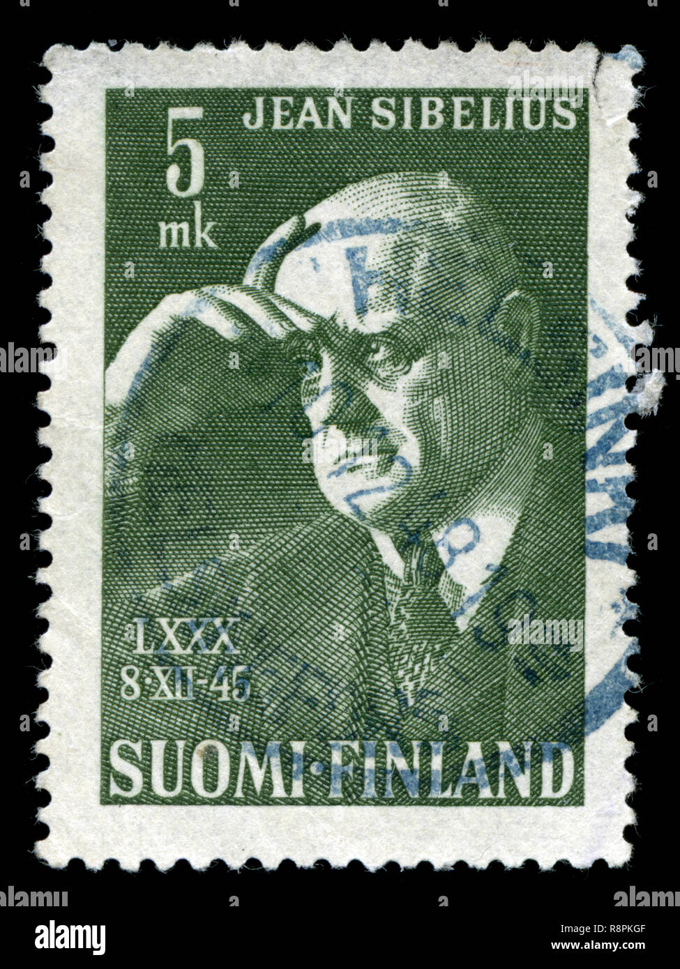 Postage stamp from Finland in the 80th Birth Day of Jean Sibelius series issued in 1945 Stock Photo