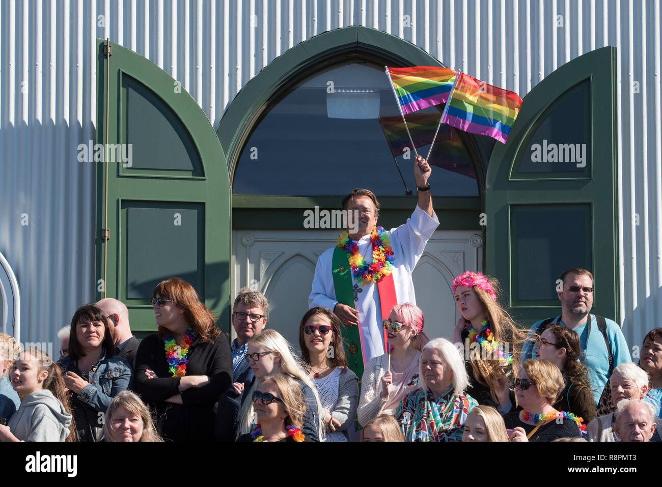 Iceland, Capital Region, Reykjavik, Gay Pride Parade 2017 Stock Photo