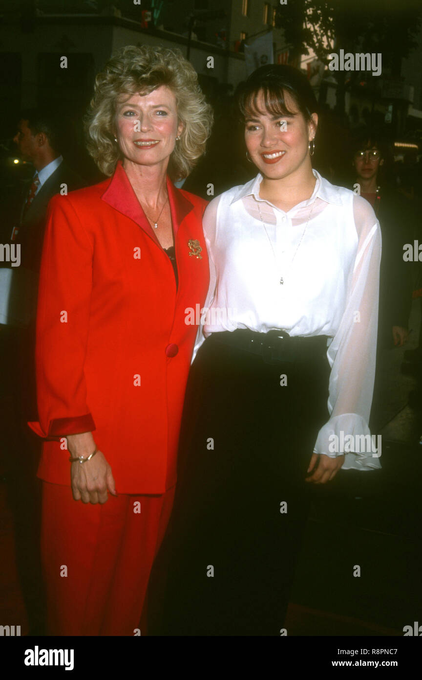 HOLLYWOOD, CA - APRIL 28: Linda Lee Caldwell and daughter Shannon Lee  attend Universal Pictures' 'Dragon: The Bruce Lee Story' Hollywood Premiere  on April 28, 1993 at Mann's Chinese Theatre in Hollywood,