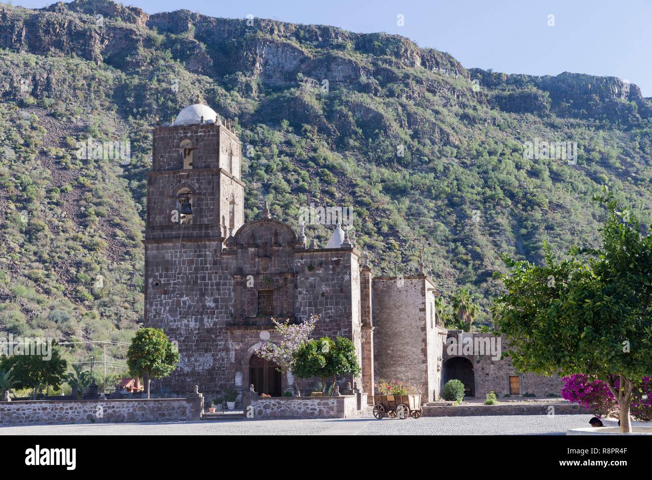 Mexico, Baja California Sur, Loreto area, San Javier village, Catholic Mission of San Javier Stock Photo