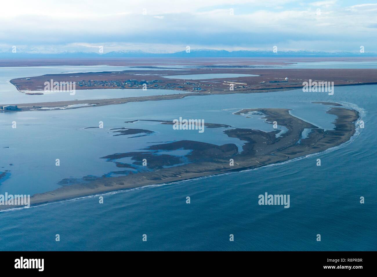 United States, Alaska, Arctic National Wildlife Refuge, North Slope Borough, aerial view of the