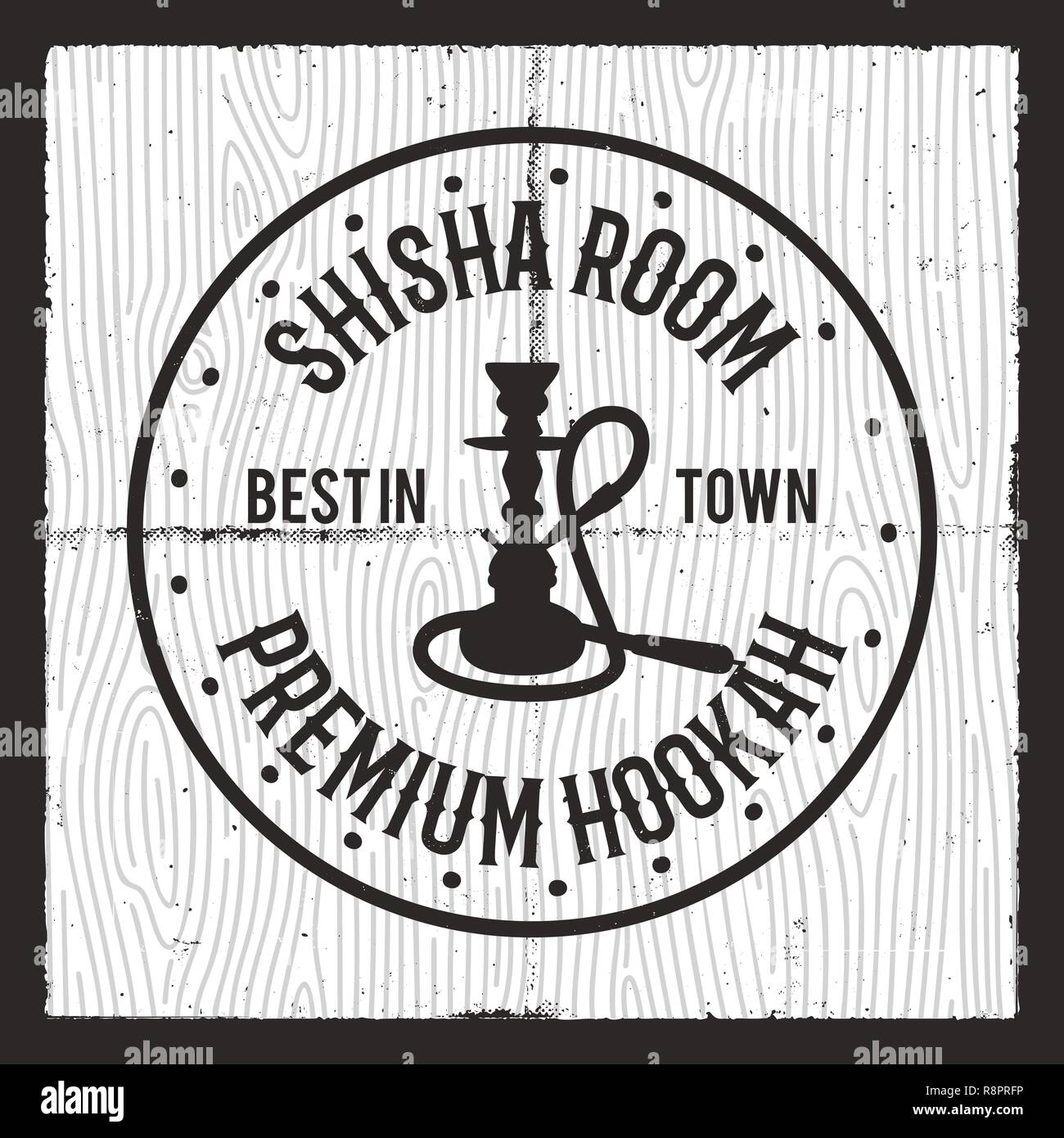 Hookah card design layout. Shisha silhouette logo. Relax label, badge