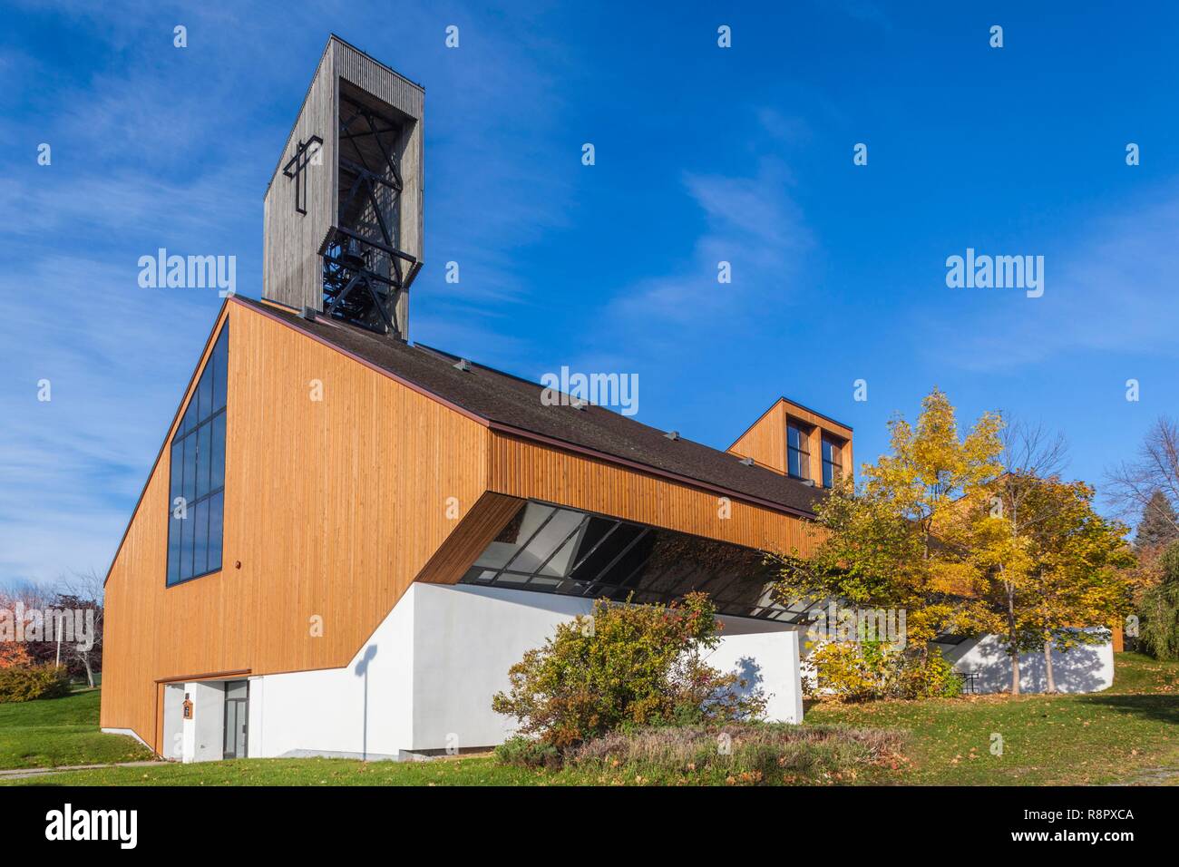 Canada, Quebec, Gaspe Peninsula, Gaspe, Cathedrale-du-Christ-Roi, cathedral, unique wooden cathedral in North America Stock Photo