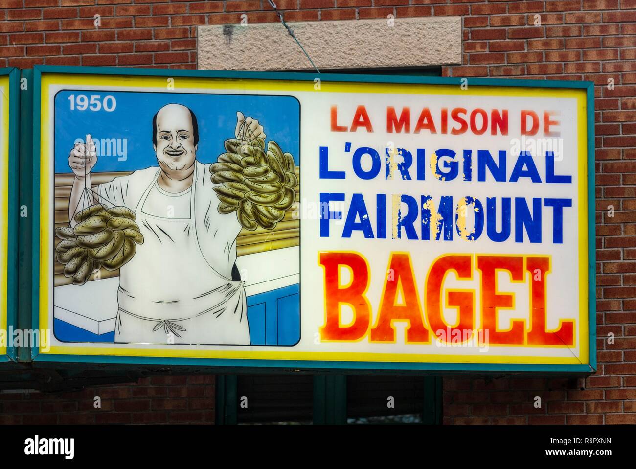 Canada, Quebec, Montreal, Fairmount Bagels, legendary baker of Montreal-style bagels Stock Photo