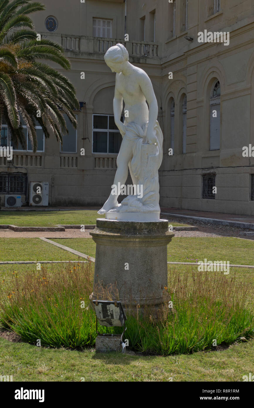 Classical style statue on the grounds of the Argentino Hotel Casino & Resort, Piriápolis,Uruguay, a refurbished 1930s hotel turned into a luxury spa r Stock Photo
