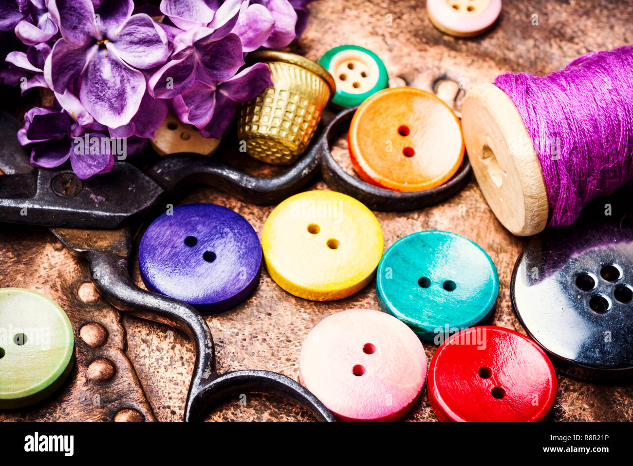 Bright assorted buttons in mix colors.Sewing buttons Stock Photo Alamy