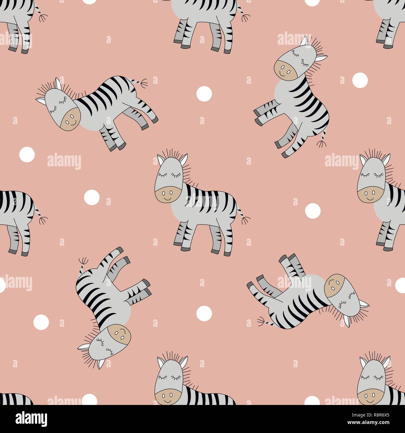 Cute Zebras seamless patern Stock Vector Image & Art - Alamy