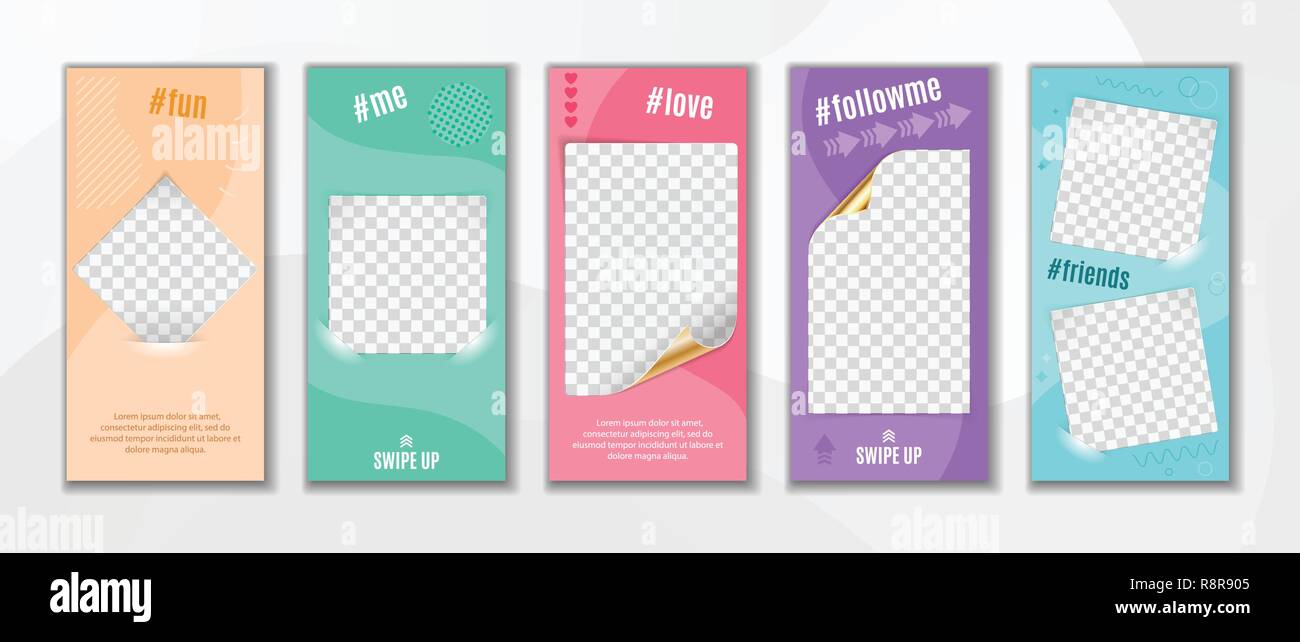 Instagram Stories Templates Stock Vector