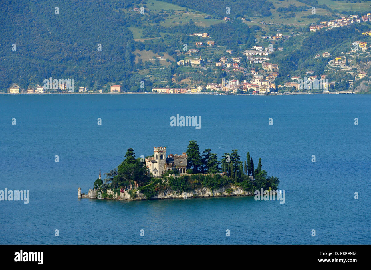 Italy, Lombardy, Iseo lake (Il Lago d'Iseo), Loreto Island Stock Photo