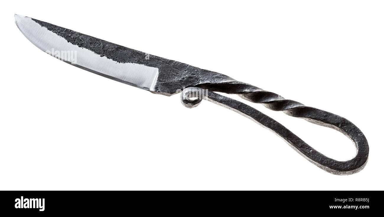 handmade russian knife Kuyabrik ( blacksmith knife) isolated on