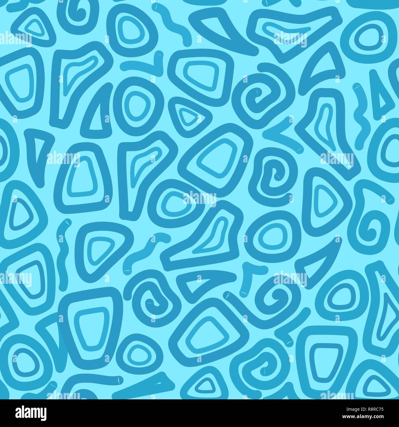 Abstract Seamless Background, Blue Tile Pattern. Vector Stock Vector