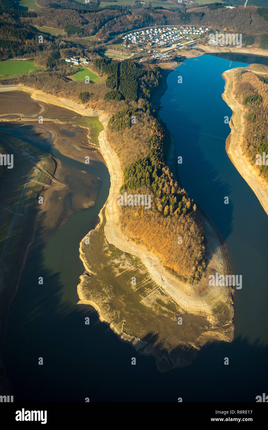 Aerial view, Bigge lake, Bigge dam, Reservoir, Low water, Water