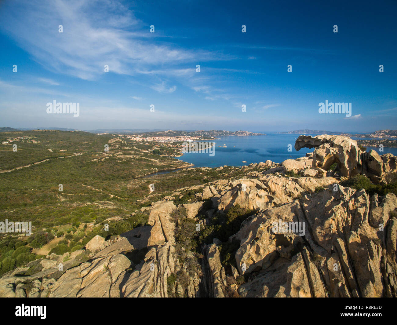 Capo D'orso Palau Sardinia Italy. View of the Bear rock. East of the