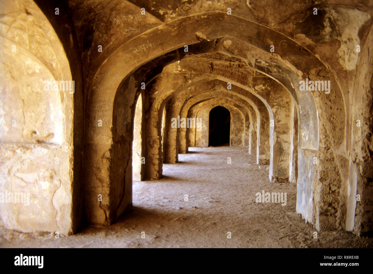Pillars and arches of Mughal ruin, burhanpur, madhya pradesh, india Stock Photo