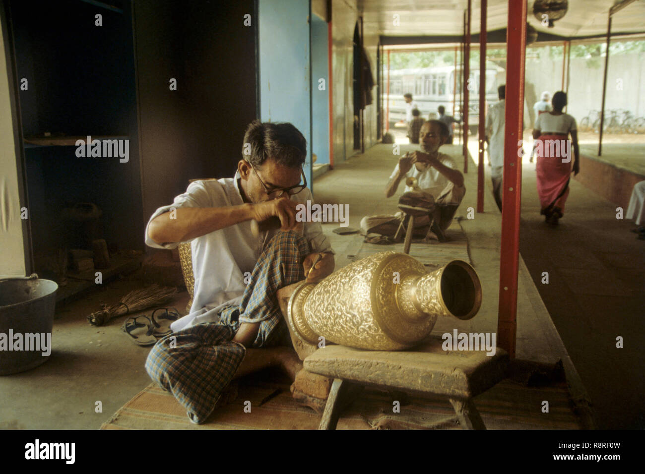 craftsmen working in small scale factory, india Stock Photo