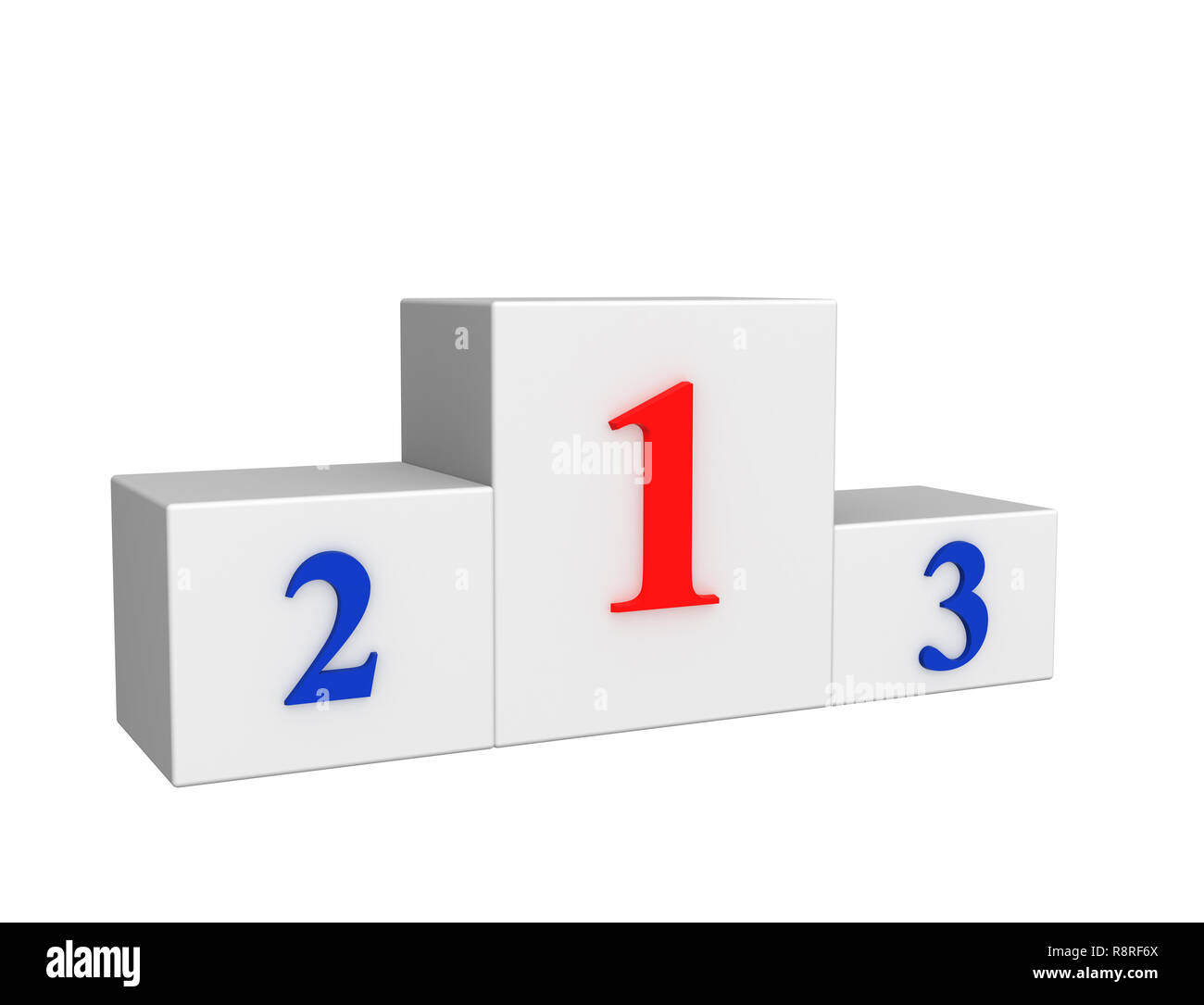 Olympic 3d pedestal - the first, second and third place Stock Photo - Alamy