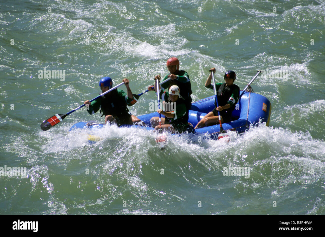White water rafting in Ganga river, Devprayag to Rishikesh, Uttaranchal, India Stock Photo