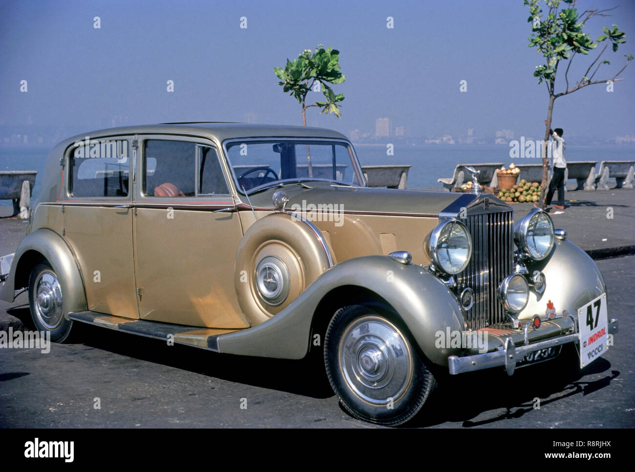 Vintage Car, Rolls Royce, nariman point, marine drive, bombay, mumbai, maharashtra, india, asia Stock Photo
