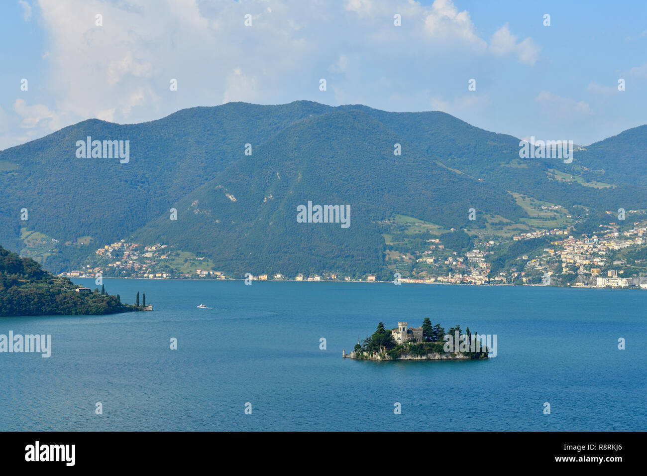 Italy, Lombardy, Iseo lake (Il Lago d'Iseo), Loreto Island Stock Photo