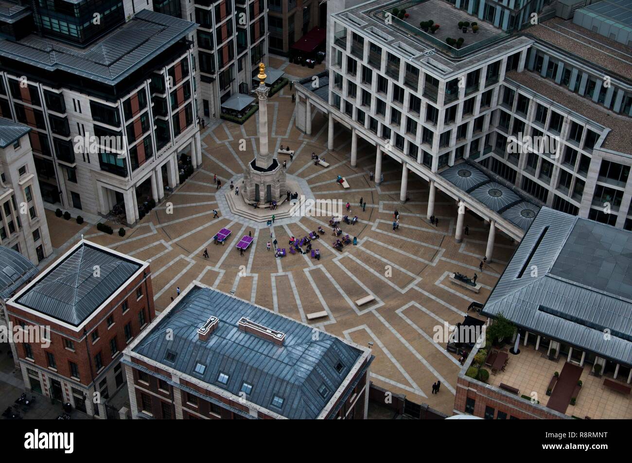 Aerial view of Paternoster Square, London Stock Photo
