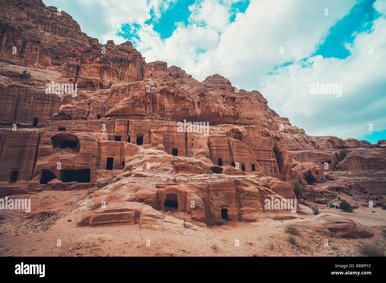 Petra - an ancient city, the capital of the Edomites,Edomae, later the capital of the Nabataean Kingdom. UNESCO world heritage site. Lost city in the  Stock Photo