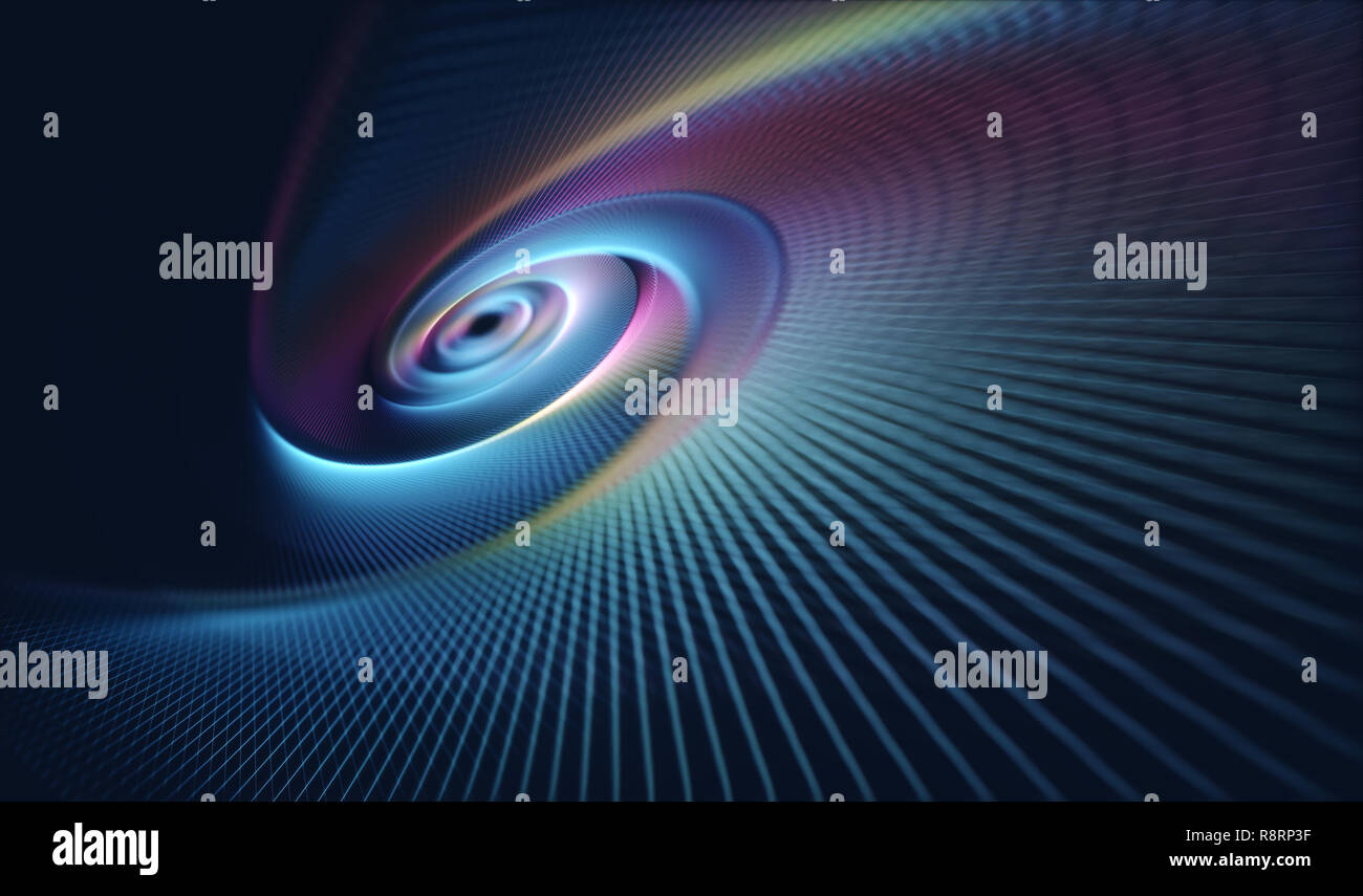 3D illustration. Geometric colorful abstract image in spiral Stock ...