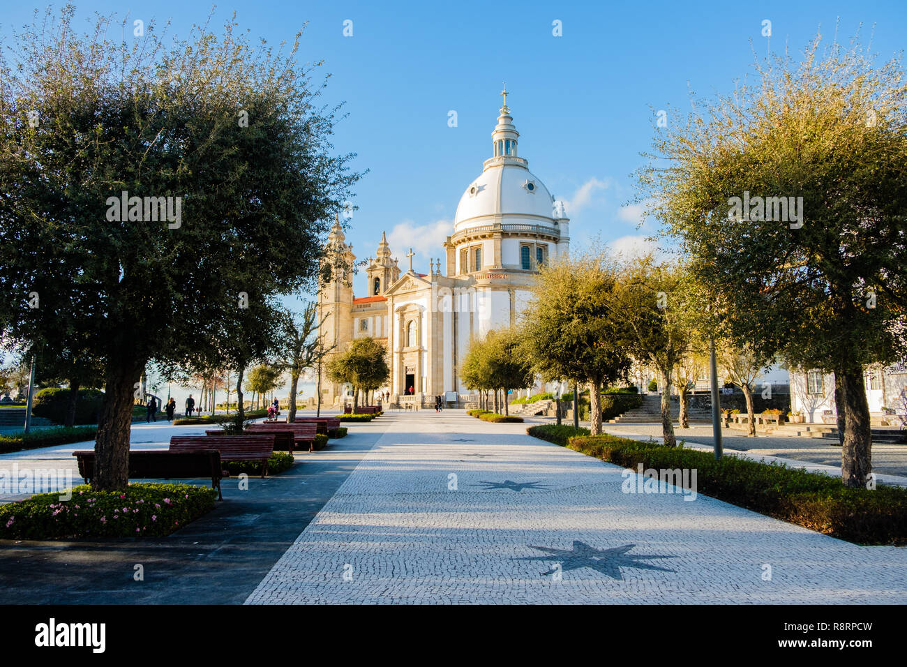 Braga, Portugal - March 18, 2018: Sanctuary of Our Lady of Sameiro (or Sanctuary of Sameiro or Immaculate Conception of Monte Sameiro) is a Marian san Stock Photo