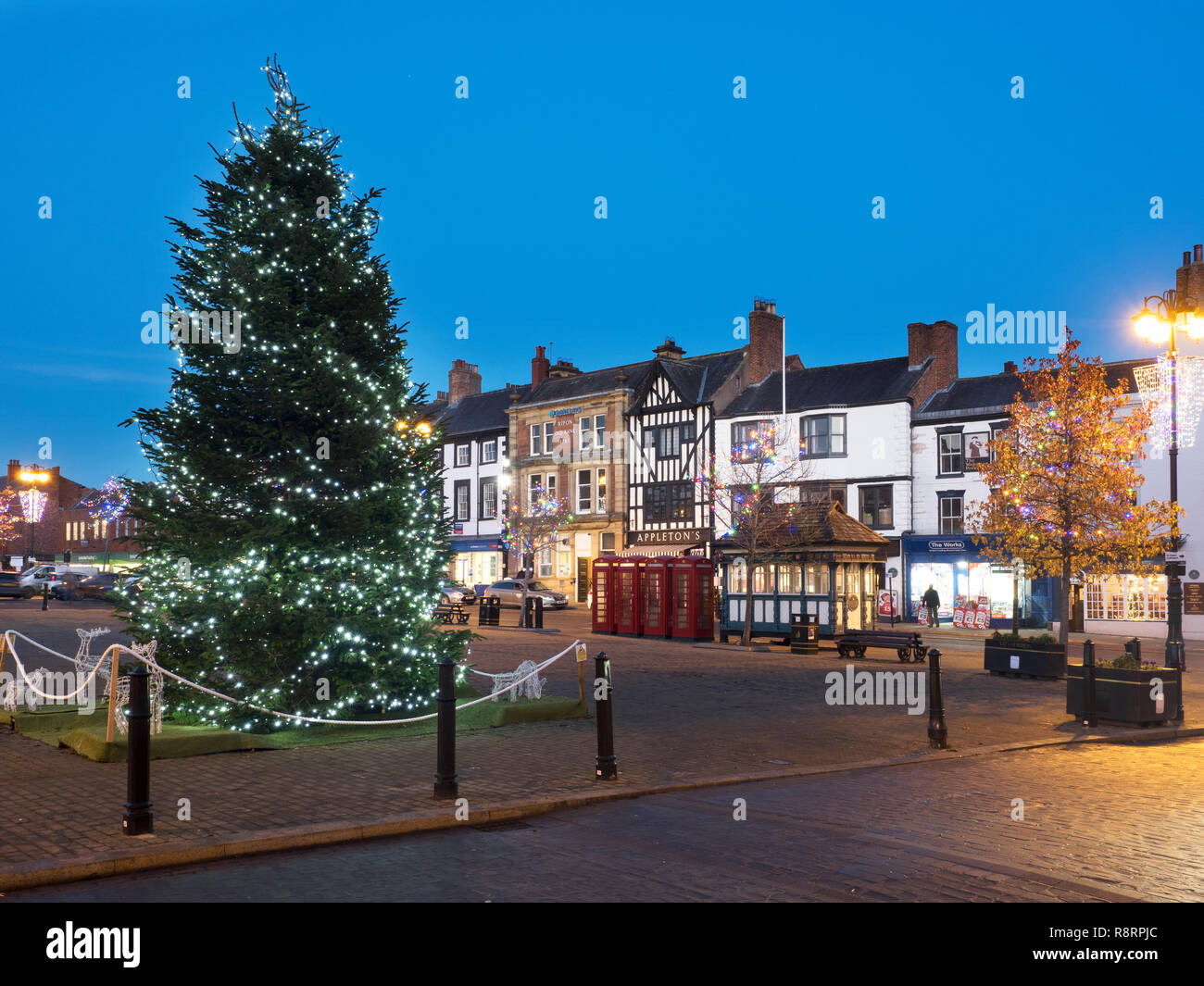 Christmas Tree in the Market Place at Ripon North Yorkshire England